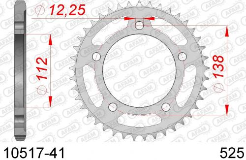 AFAM REAR STEEL 41T, 525 AF21051741