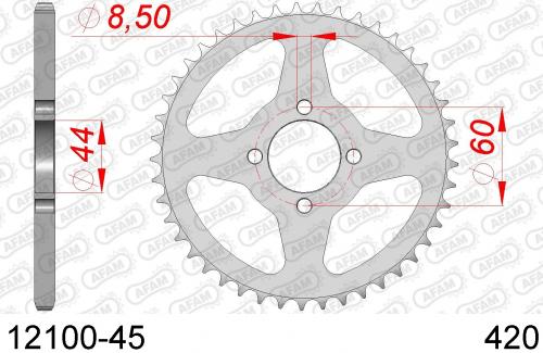 AFAM REAR STEEL 45T, 420 AF21210045