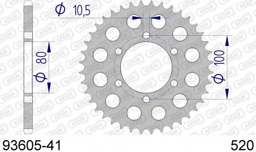 AFAM REAR ALU 41T, 520 AF59360541