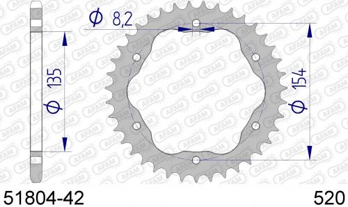 AFAM REAR ALU 42T, 520 AF55180442