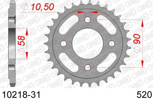 AFAM REAR STEEL 31T, 520 AF21021831