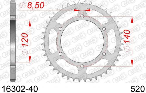 AFAM REAR STEEL 40T, 520 AF21630240