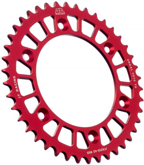 JT SPROCKETS REAR RACELITE ALU 42T RED, 520