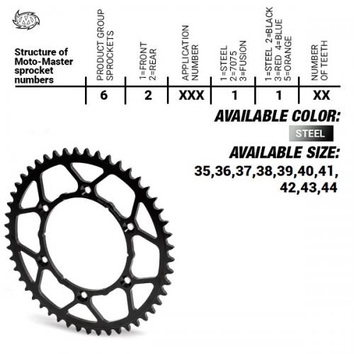 MOTO MASTER REAR STEEL ULTRALIGHT 44T, 415 37620291144