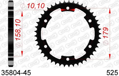 AFAM REAR STEEL 45T, 525 AF23580445