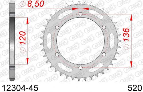 AFAM REAR STEEL 45T, 520 AF21230445