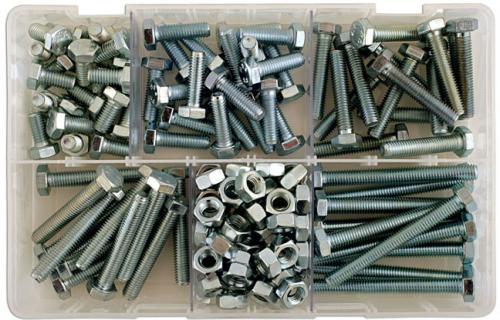 LASER TOOLS ASSORTED M8 SETSCREWS & NUTS 154PC