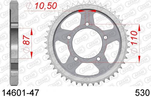 AFAM REAR STEEL 47T, 530 AF21460147