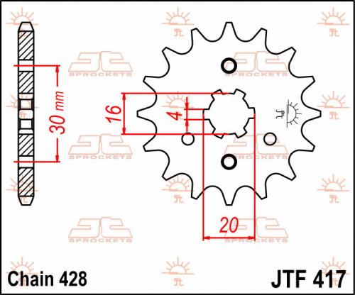 JT SPROCKETS 417-14 FRONT SPROCKET