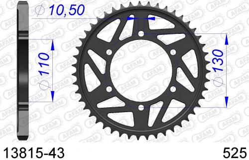 AFAM REAR ALU 43T, 525 AF51381543