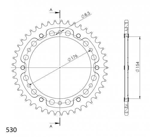 SUPERSPROX SUPERSPROX REAR STEALTH 44T, GOLD SU634344G