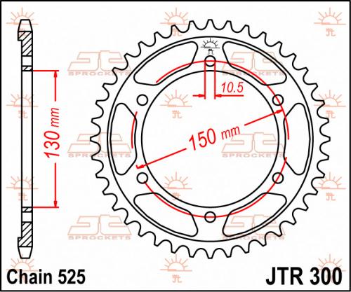 JT SPROCKETS 300-39 REAR SPROCKET