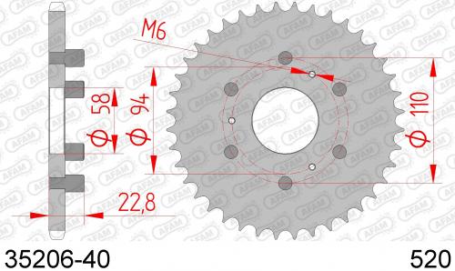 AFAM REAR STEEL 40T, 520 AF23520640