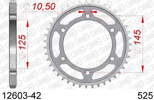 AFAM REAR STEEL 42T, 525 AF21260342