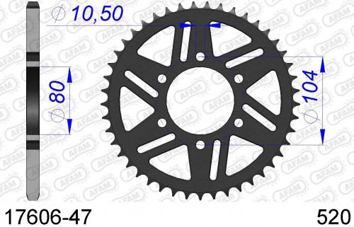 AFAM REAR ALU 47T, 520 AF51760647