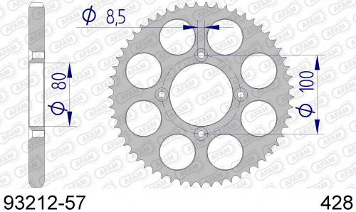 AFAM REAR ALU 57T, 428