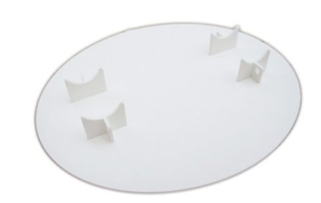 Universal Vintage MX Front Number Plate Oval Unit Injection Molded Gloss Grey 6.5"