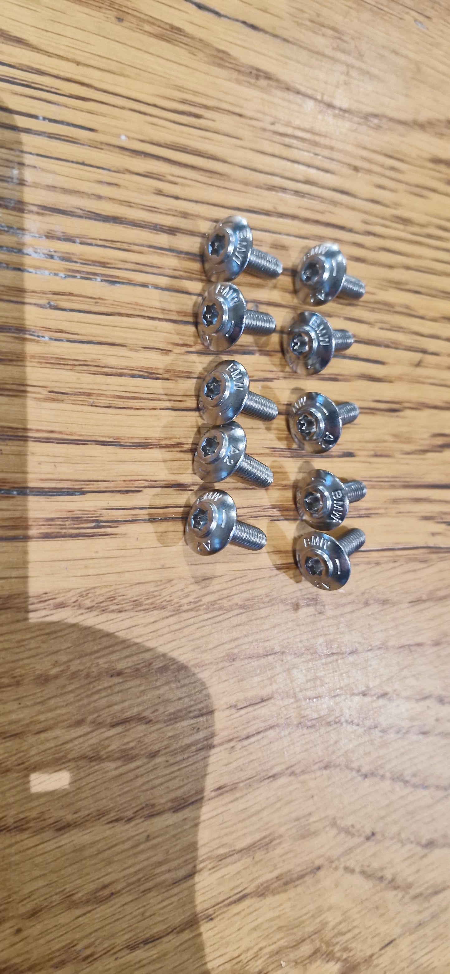 BMW STAINLESS STEEL SHELL SCREWS BOLTS M5X10 PACK OF 10 46638568781