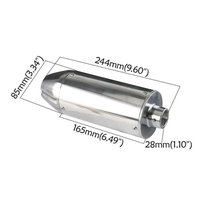UNIVERSAL PITBIKE SILENCER 28mm, 0cc 70cc 90cc 110cc125cc EXHAUST