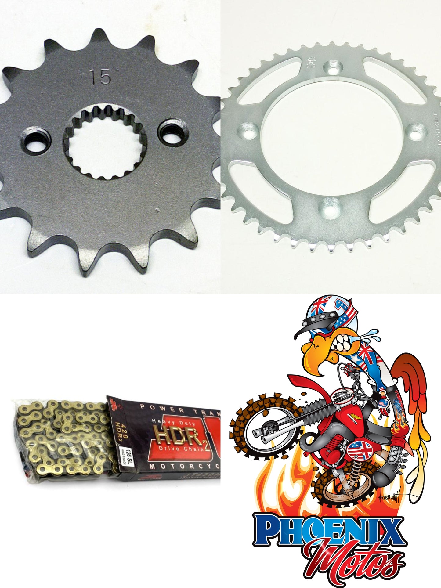 2007-2025 Honda CRF150 RB Big Wheel Standard JT Sprockets Chain & Sprocket Bundle