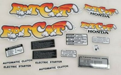 1986/1987 Honda Fat Cat TR 200 Decal Kit