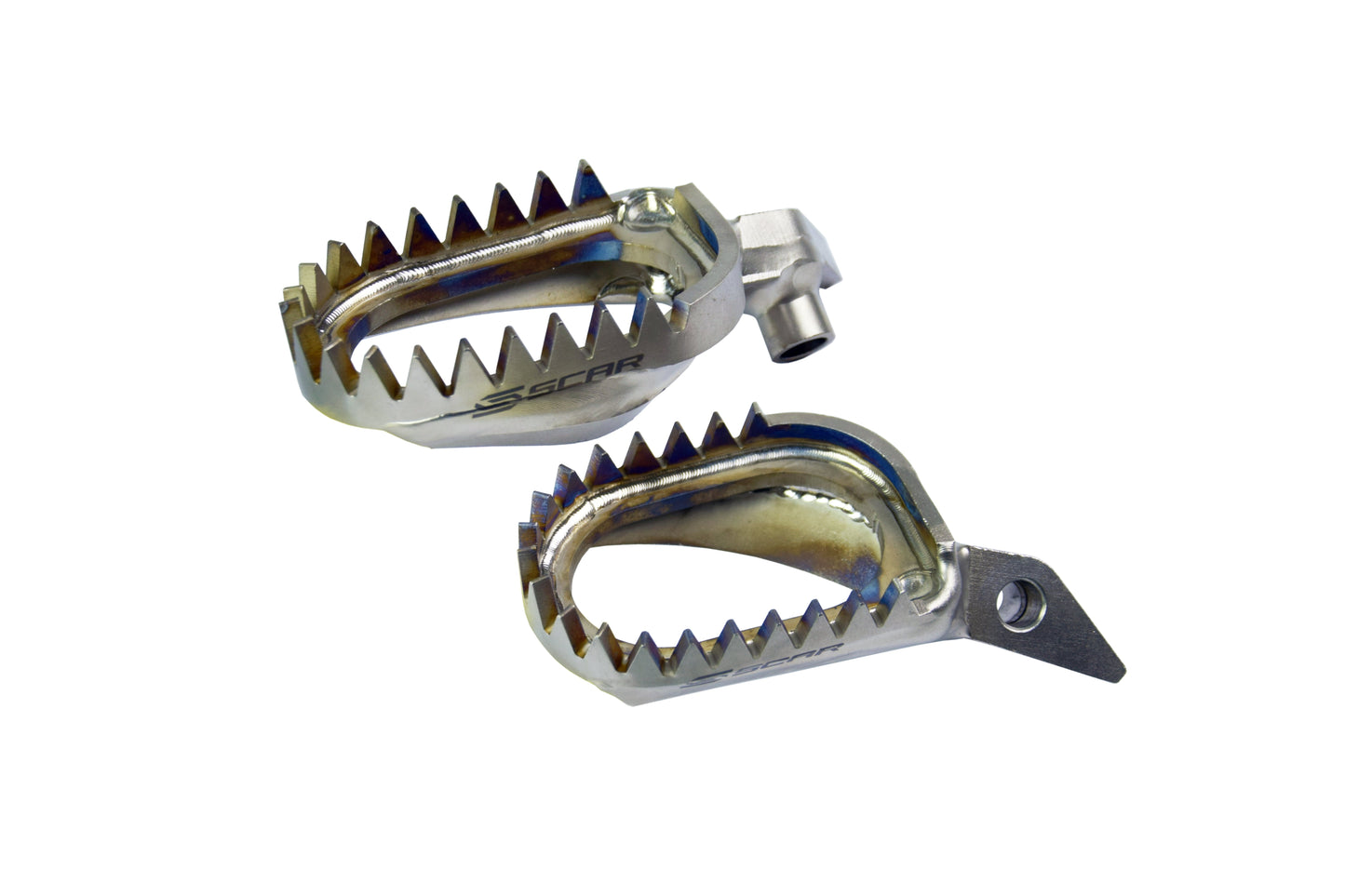 TITANIUM FOOTPEGS ANTI-MUD 26-26 DUCATI DESMO MX 450 60mm WIDE 18 TEETH GR5-TI SCAR S6516AM