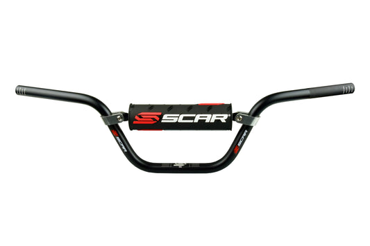 HANDLEBAR BLACK 22.2mm 7-8 PIT BIKE STYLE ALUMINIUM 7075 T6 SCAR S9062BK