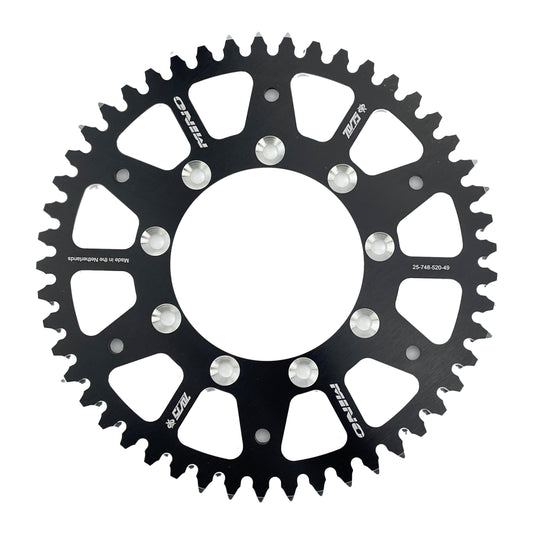 REAR SPROCKET ALLOY TM RACING 98-26 MINO 25-748-49 348-520-49 BLACK