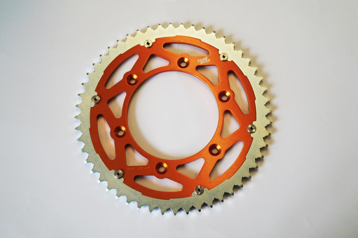 REAR SPROCKET TWINRING KTM, VERTEX 892-897DUOOR49, ORANGE, 707576 ALLOY & C45 STEEL