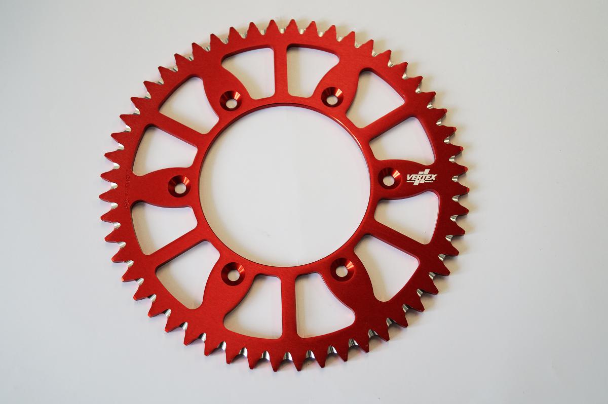 REAR SPROCKET VERTEX ALLOY 210, VERTEX 892-210ECRD49, RED, 7075T6 ALLOY