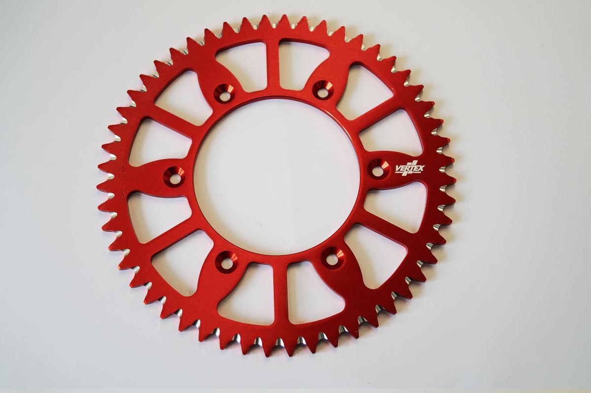 REAR SPROCKET VERTEX ALLOY 210, VERTEX 892-210ECRD50, RED, 7075T6 ALLOY