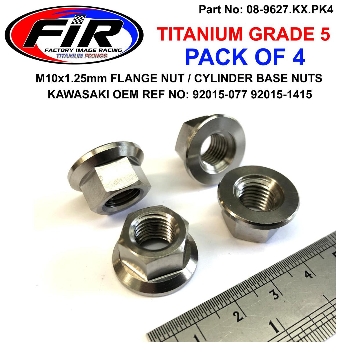 TITANIUM GR5 M10X1.25mm FLANGE NUT, 92015-077 92015-1415 / PK OF 4, REF 83-577