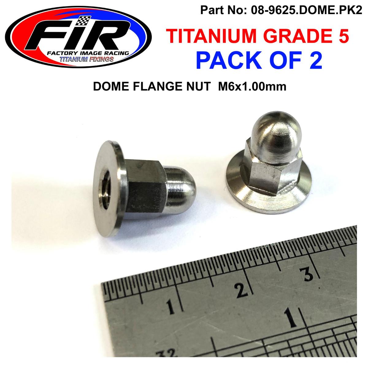 TITANIUM GR5 M6X1.00mm FLANGE NUT, DOME FLANGE NUT / PK2