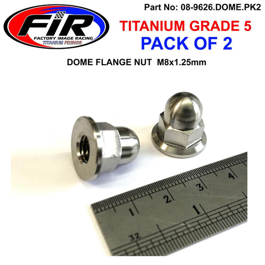 TITANIUM GR5 M8X1.25mm FLANGE NUT, DOME FLANGE NUT / PK2