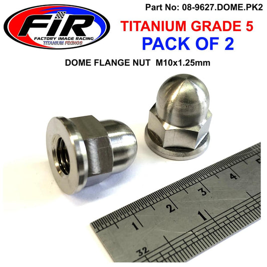 TITANIUM GR5 M10X1.25mm FLANGE NUT, DOME FLANGE NUT / PK2,