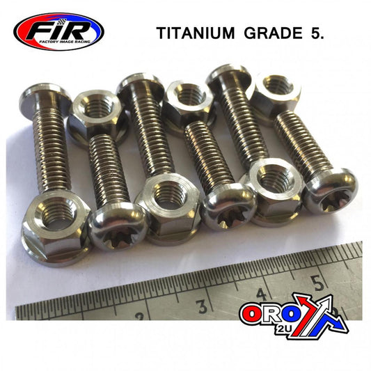 BOLT DISC M6x20mm + NUT TORX, TITANIUM GRADE 5 /PACK OF 6