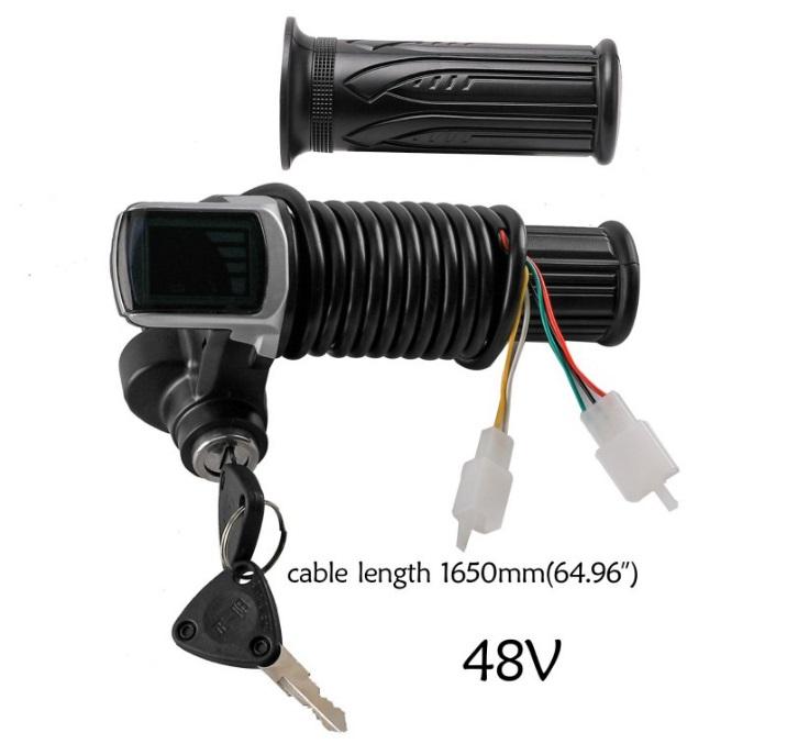 THROTTLE FOR 48V ELECTRIC MOTOR CONTROLLER, BUGGY BIKE QUAD MOTO DIY, TWIST THROTTLE WITH IGNITION