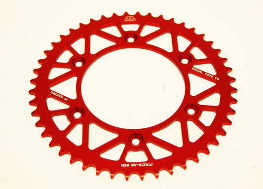 REAR SPROCKET JT RACERLITE RED, JT JTA210.48RED 7075-T6 Aluminium
