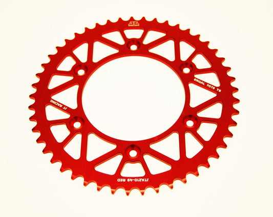 REAR SPROCKET JT RACERLITE RED, JT JTA210.49RED 7075-T6 Aluminium