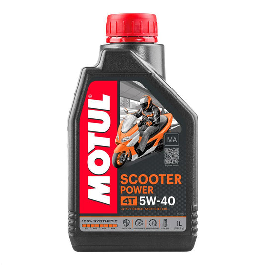 SCOOTER POWER 4T 5W40 MA 1 Litre, MOTUL 450050, 12, Motorcycle, 100% SYNTHETIC