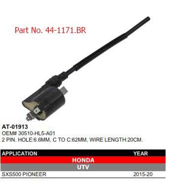 COIL HT HONDA SXS500 PIONEER, BRONCO AT-01913, 30510-HL5-A01