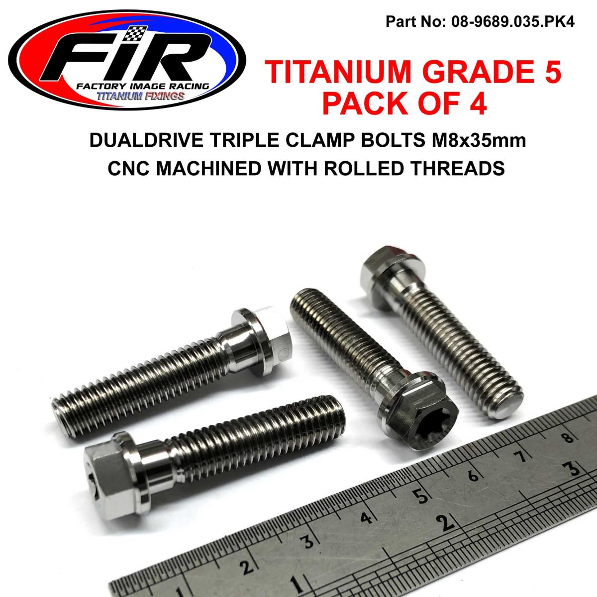 GR5 TITANIUM BOLT M8x35mm PK4, TRIPLE CLAMP BOLTS / DUALDRIVE,  / KTM RE: 25080406