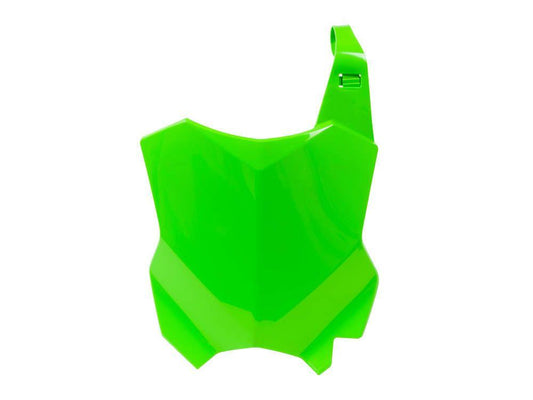 FRONT PLATE 2016-24 KX450F, NEON GREEN RTECH R-TBKXFVF0016