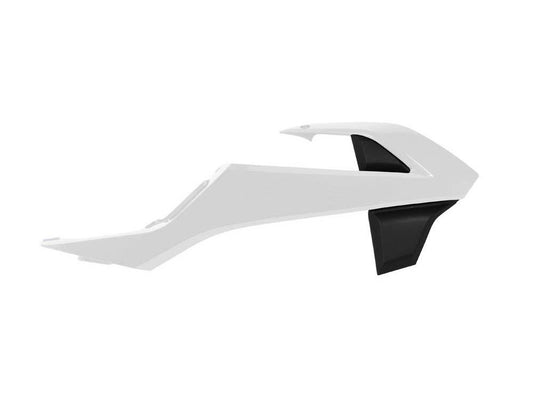 RADIATOR SCOOPS WHITE/BLACK 16-23 KTM65, RTECH R-CVKTMBNNR1665, OEM 2017