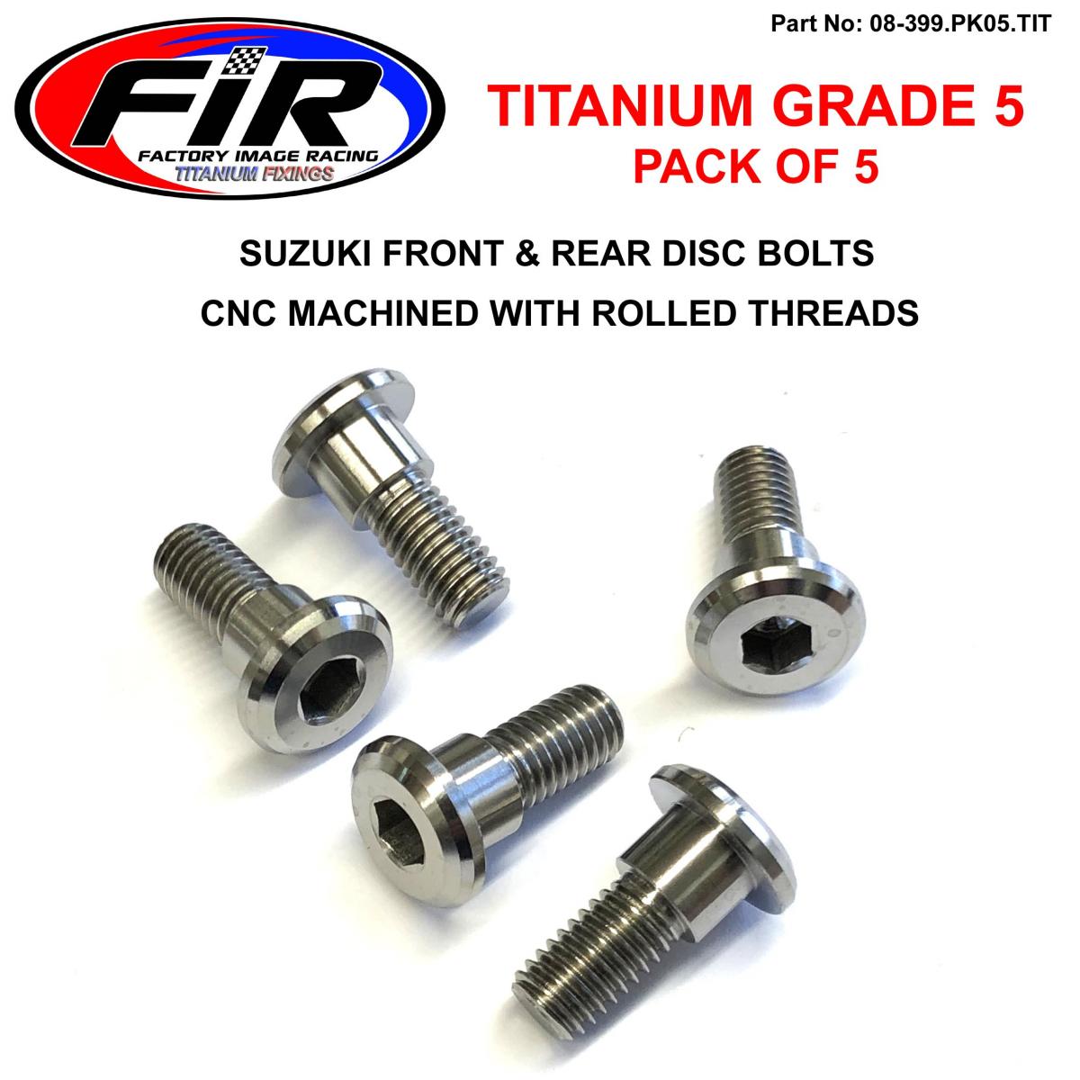 TI GR5 BOLTS DISC SUZUKI KIT/5, TITANIUM FRONT OR REAR KIT,  / FIR BRAND