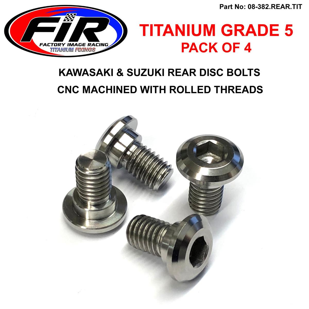 TI GR5 BOLTS DISC KAW/SUZ KIT/4, TITANIUM REAR KIT RM KX KXF,  / FIR BRAND