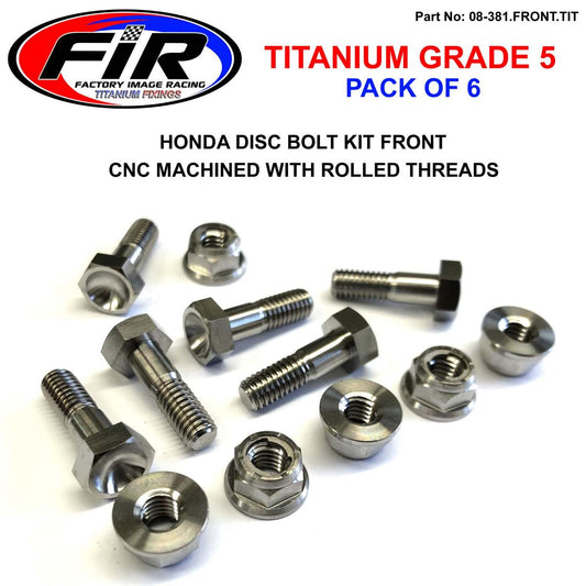 TI GR5 BOLTS DISC HONDA KIT/6, TITANIUM FRONT KIT 95>2021,  / FIR BRAND