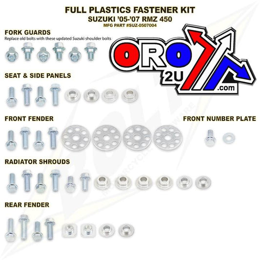 PLASTIC BOLT KIT RMZ450 05-07, BOLT HARDWARE SUZ-0507004