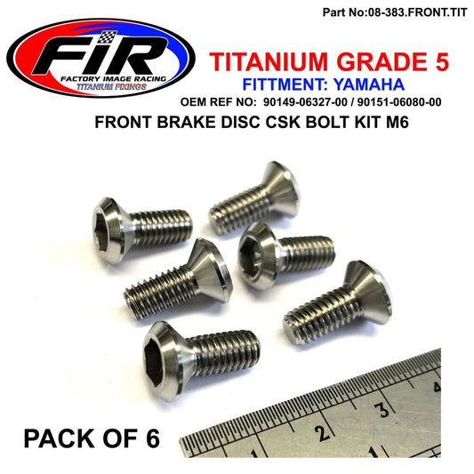 BOLT DISC YAMAHA FRONT KIT/6, TITANIUM /  / CSK M6, 90149-06327-00 / 90151-06080-00