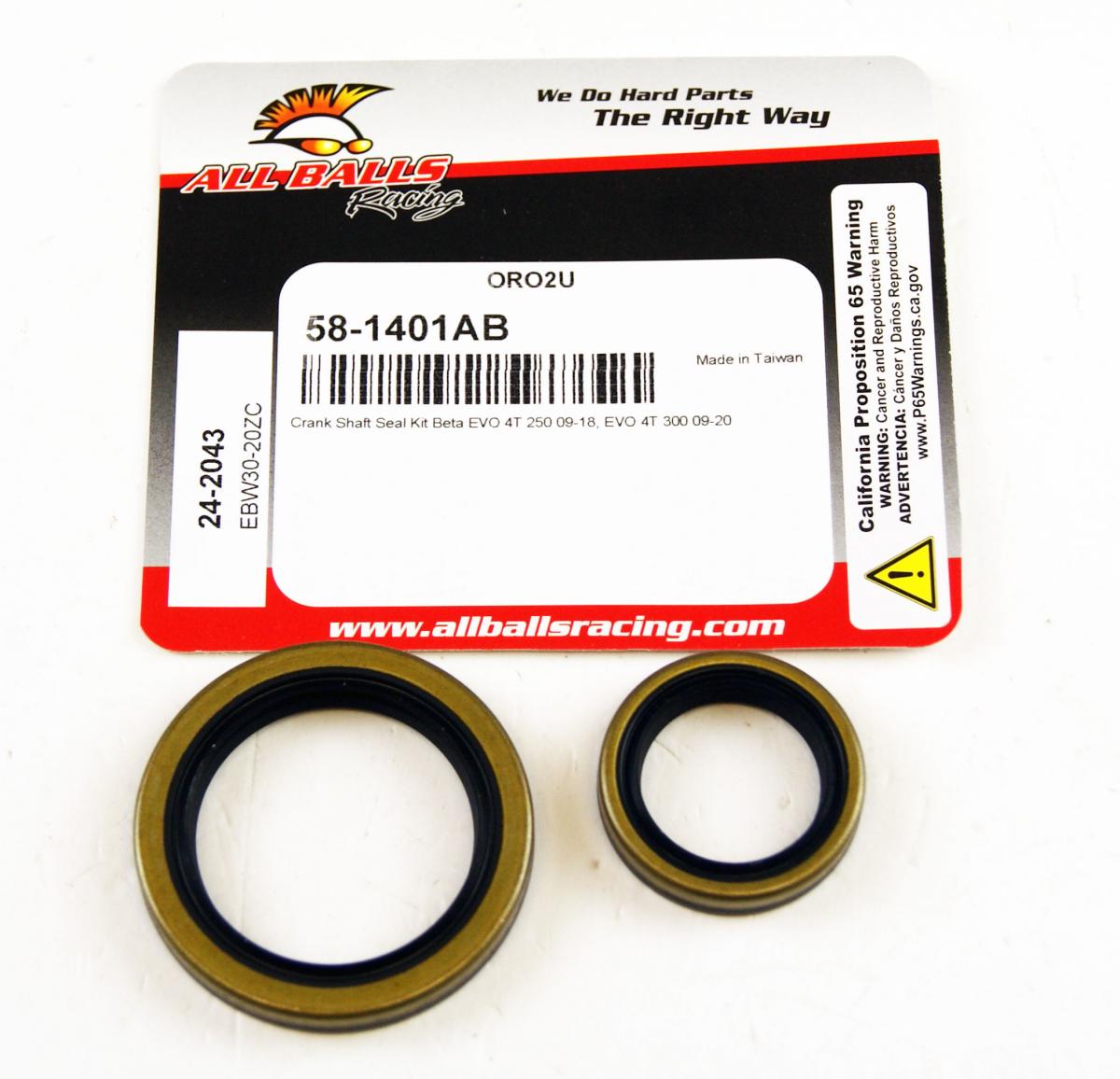 CRANKSHAFT SEAL KIT ALLBALLS, ALLBALLS 24-2043, Beta EVO 4T 250 09-18, EVO 4T 300 09-20